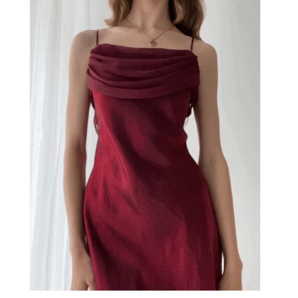 Vintage 90’s Iridescent Crimson Dress Prom Dress Maxi Dress Red Size Large - Picture 10 of 14